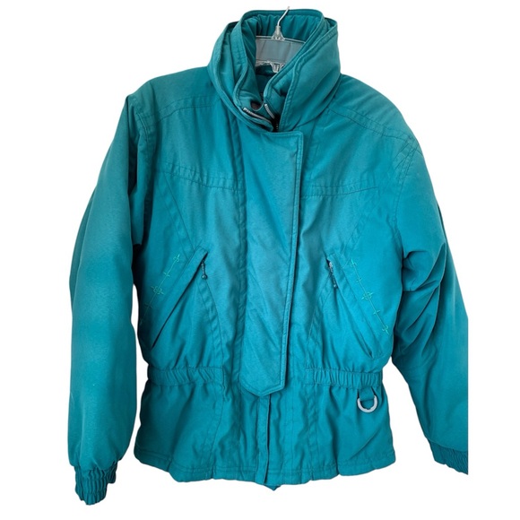Vintage Rawik Skiwear‎ Insulated Teal Ski Snow Zip Up Puffer Jacket Women’s Sz S - Picture 1 of 9